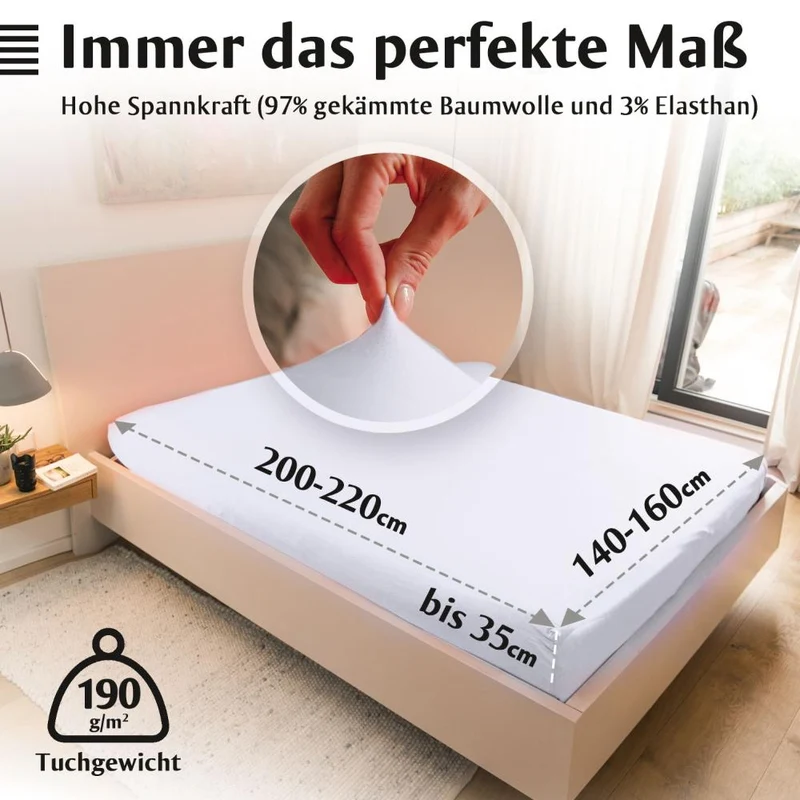 Luxus-Spannbettlaken 140-160 x 200-220 cm