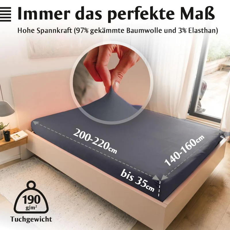Luxus-Spannbettlaken 140-160 x 200-220 cm