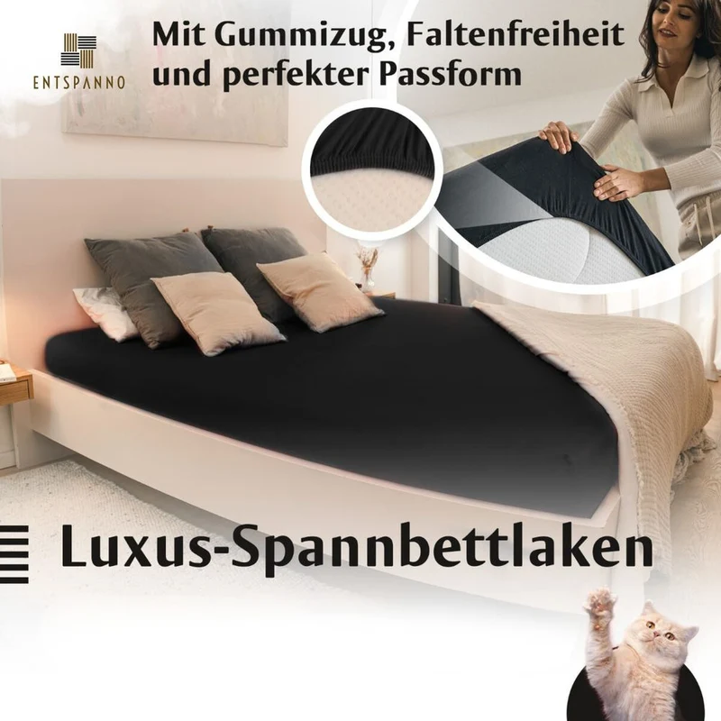 Luxus-Spannbettlaken 140-160 x 200-220 cm
