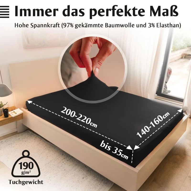 Luxus-Spannbettlaken 140-160 x 200-220 cm