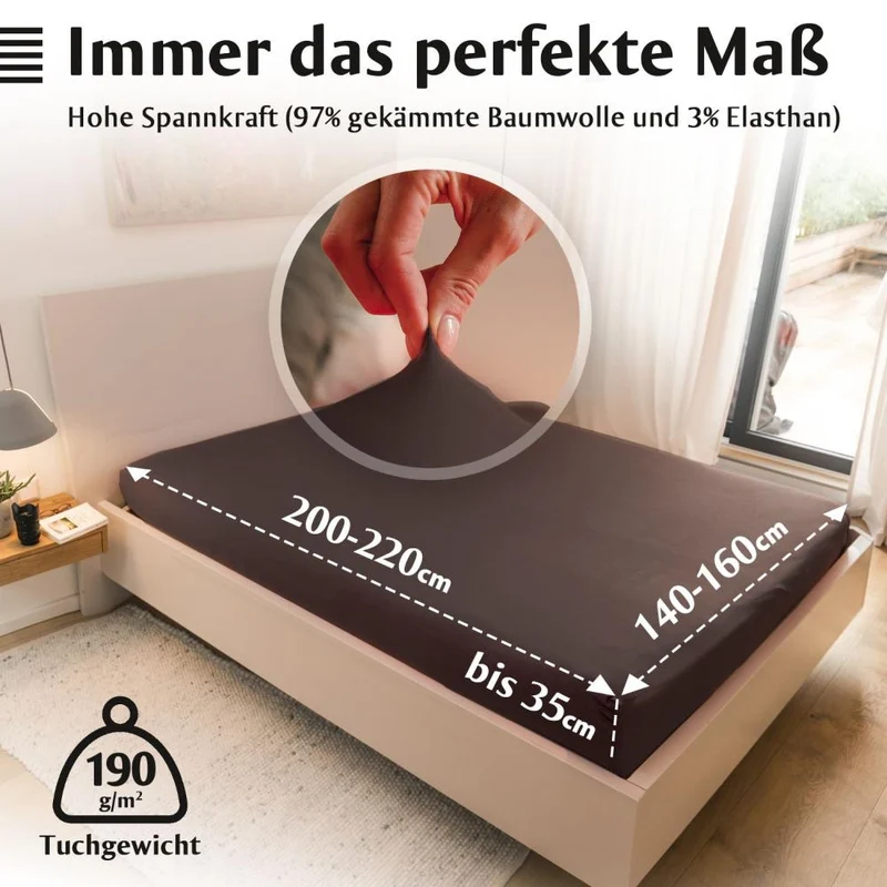 Luxus-Spannbettlaken 140-160 x 200-220 cm