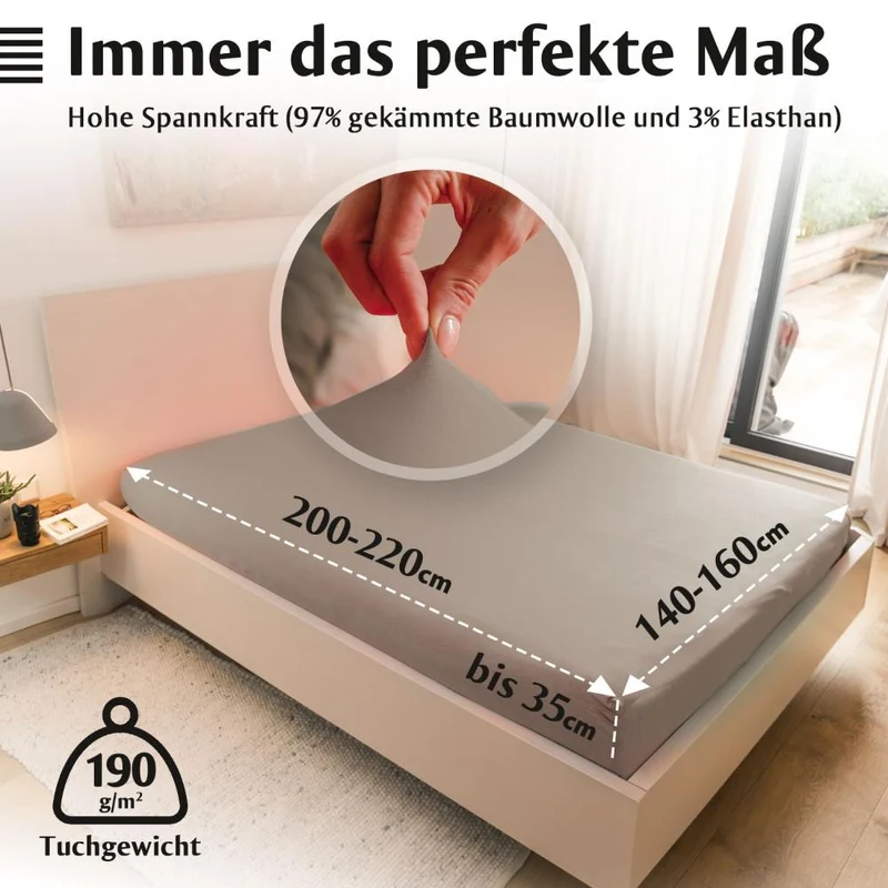 Luxus-Spannbettlaken 140-160 x 200-220 cm