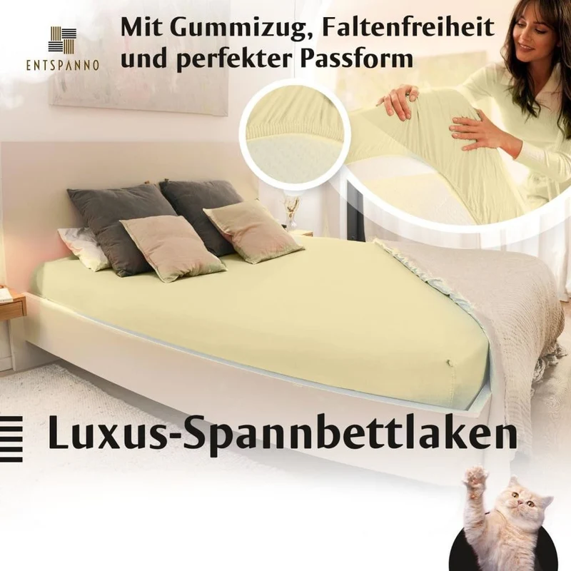 Luxus-Spannbettlaken 140-160 x 200-220 cm