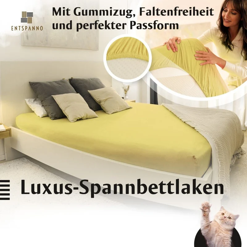 Luxus-Spannbettlaken 140-160 x 200-220 cm