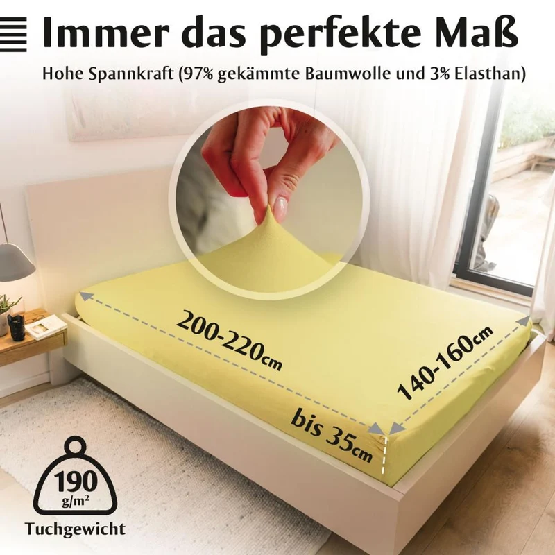 Luxus-Spannbettlaken 140-160 x 200-220 cm