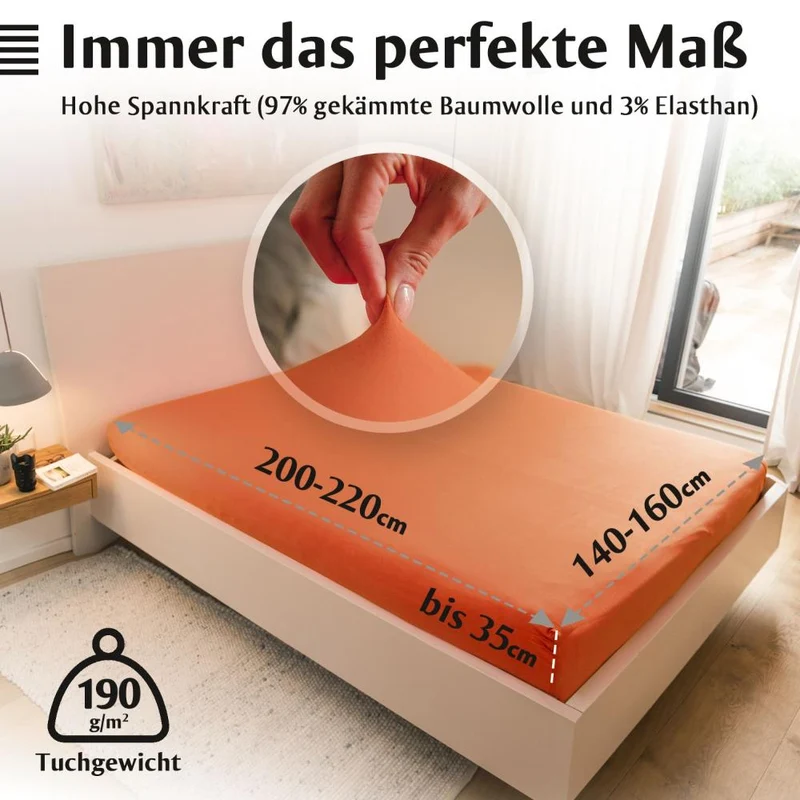 Luxus-Spannbettlaken 140-160 x 200-220 cm