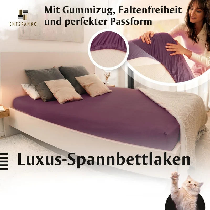 Luxus-Spannbettlaken 140-160 x 200-220 cm