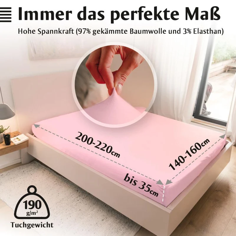 Luxus-Spannbettlaken 140-160 x 200-220 cm