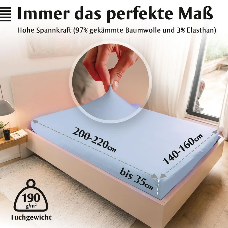 Luxus-Spannbettlaken 140-160 x 200-220 cm