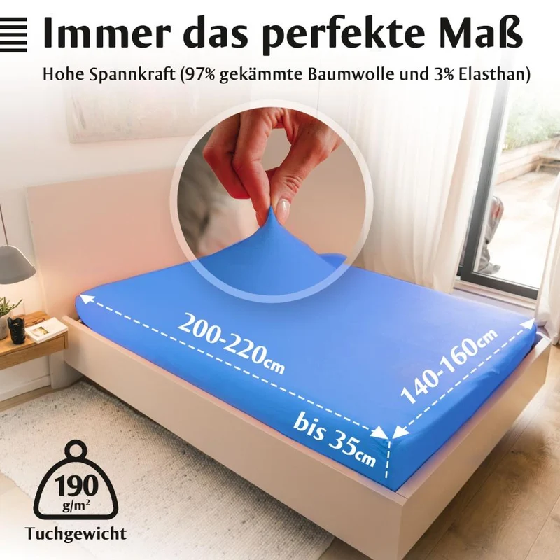Luxus-Spannbettlaken 140-160 x 200-220 cm