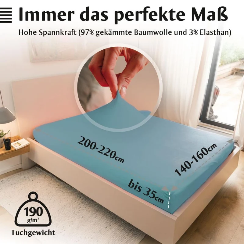 Luxus-Spannbettlaken 140-160 x 200-220 cm