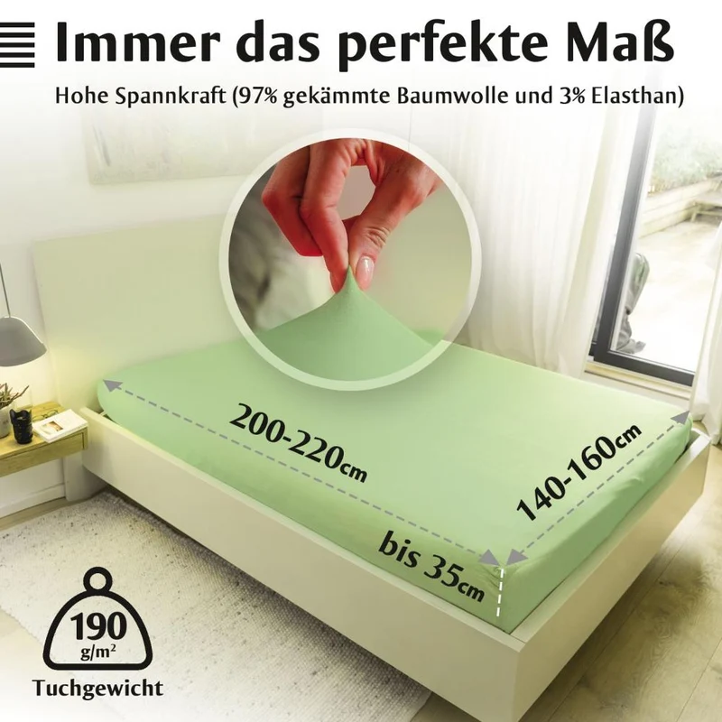 Luxus-Spannbettlaken 140-160 x 200-220 cm