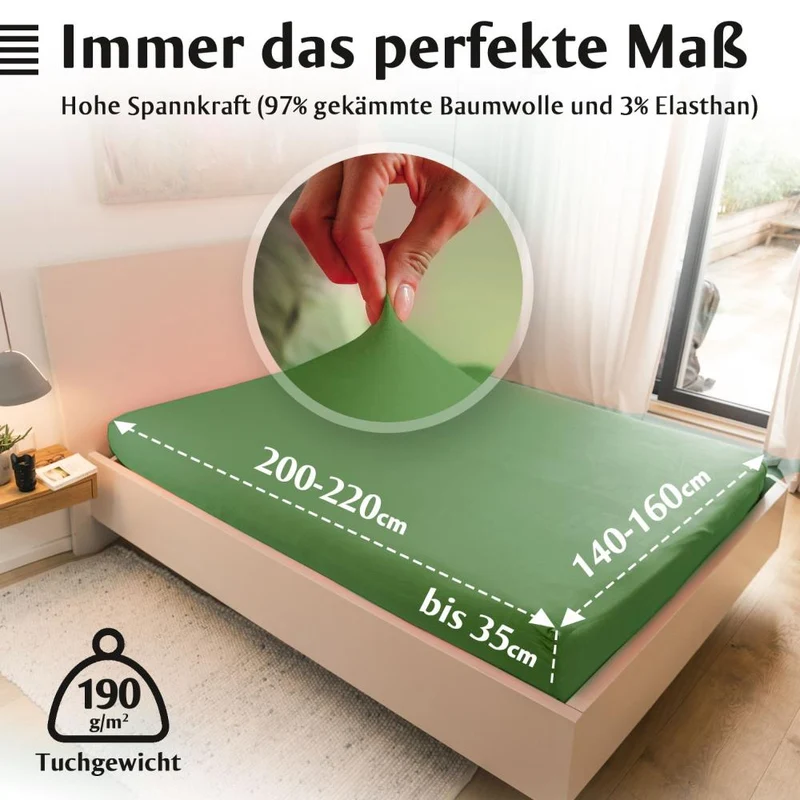 Luxus-Spannbettlaken 140-160 x 200-220 cm