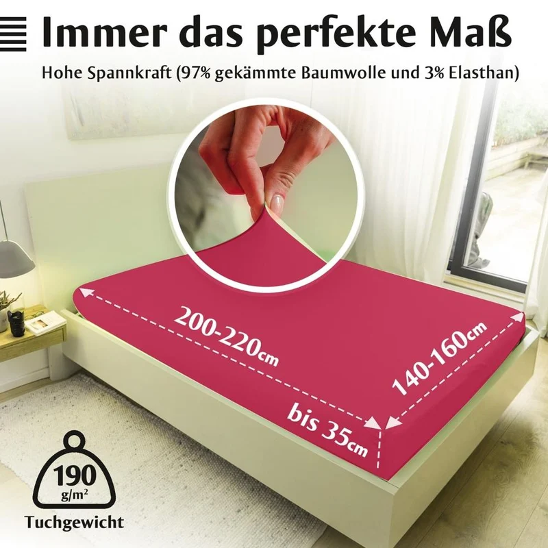 Luxus-Spannbettlaken 140-160 x 200-220 cm