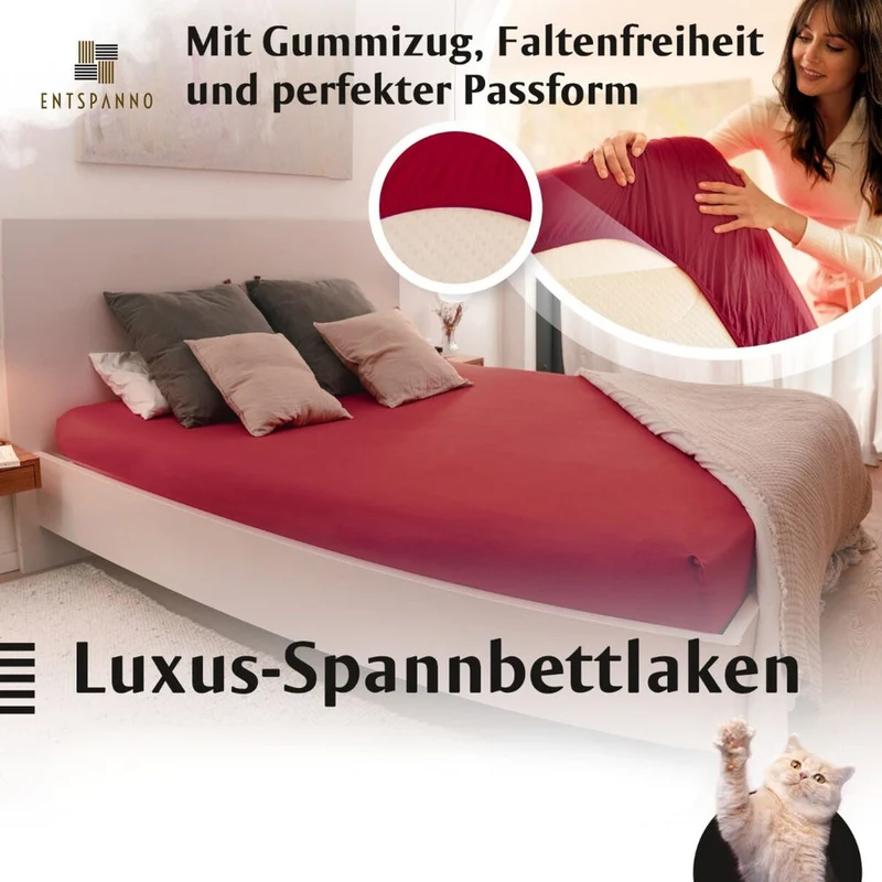 Luxus Spannbettlaken 120x200 - 130x220 cm