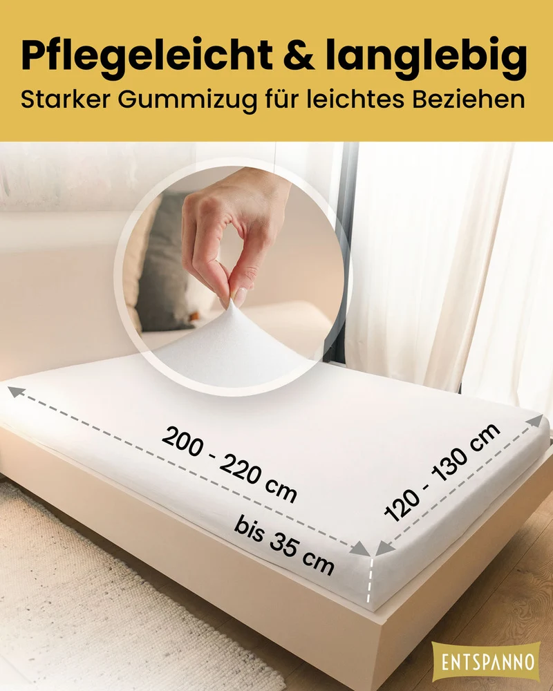 Luxus Spannbettlaken 120x200 - 130x220 cm