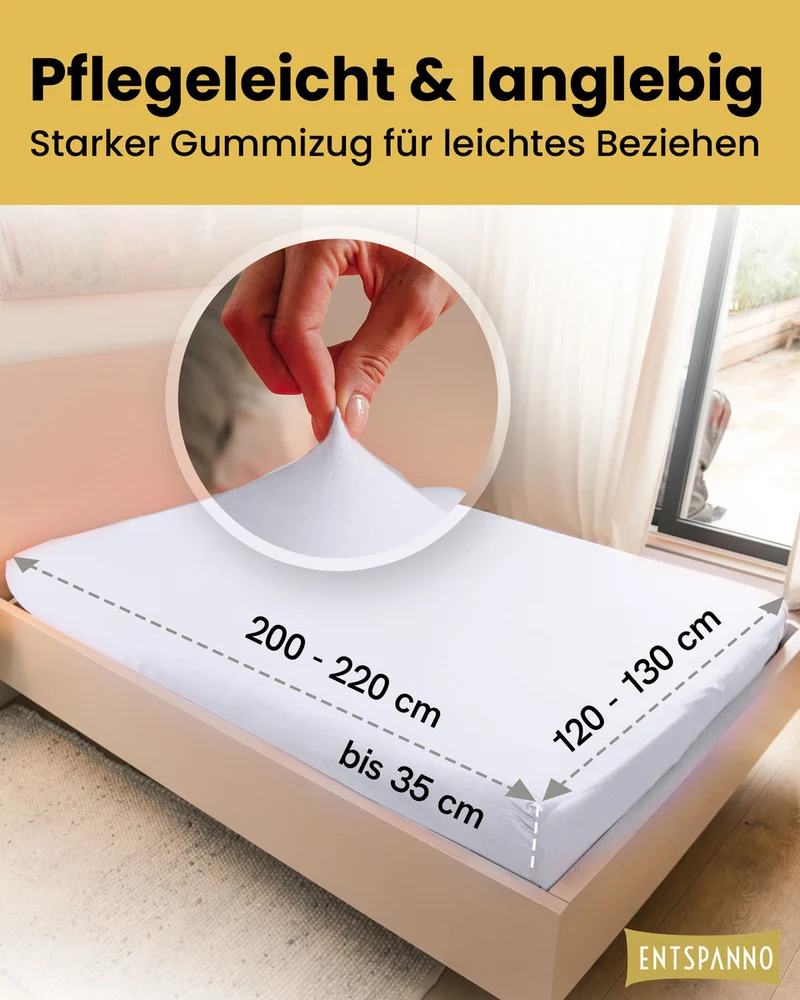 Luxus Spannbettlaken 120x200 - 130x220 cm