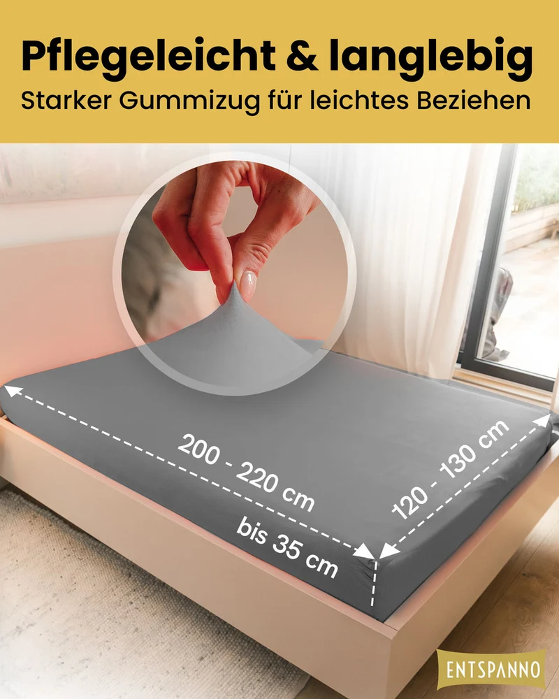 Luxus Spannbettlaken 120x200 - 130x220 cm