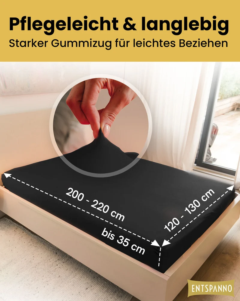 Luxus Spannbettlaken 120x200 - 130x220 cm