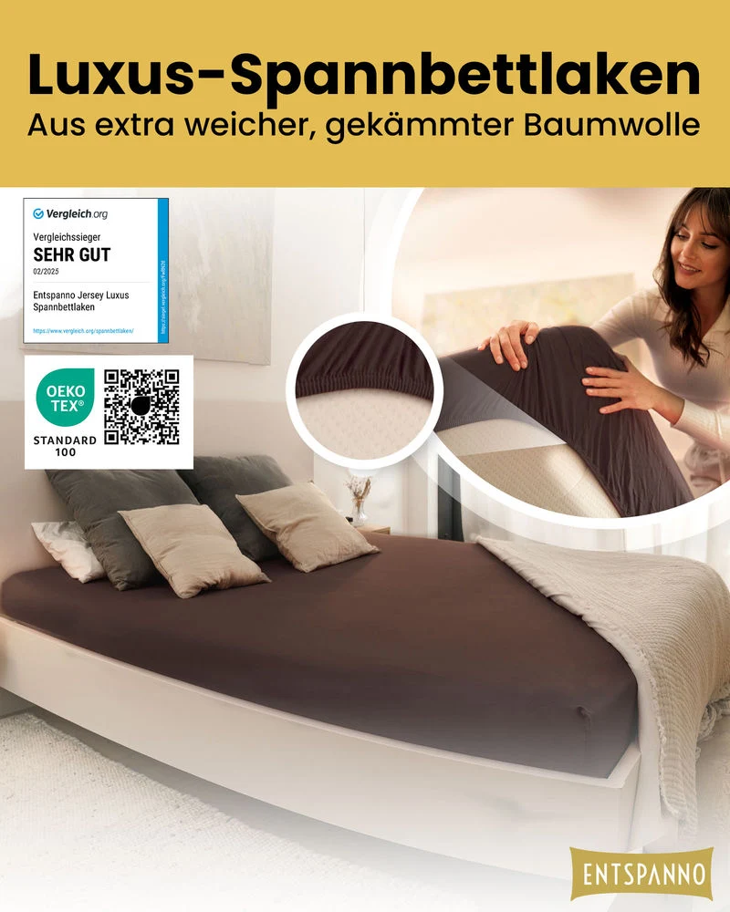 Luxus Spannbettlaken 120x200 - 130x220 cm