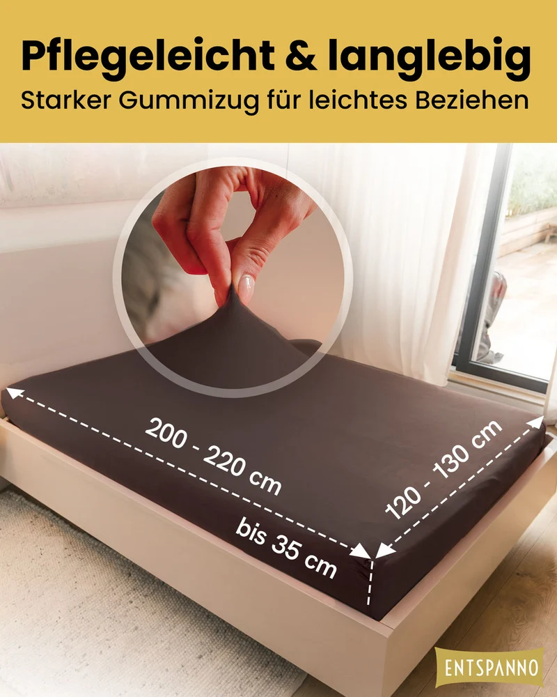 Luxus Spannbettlaken 120x200 - 130x220 cm