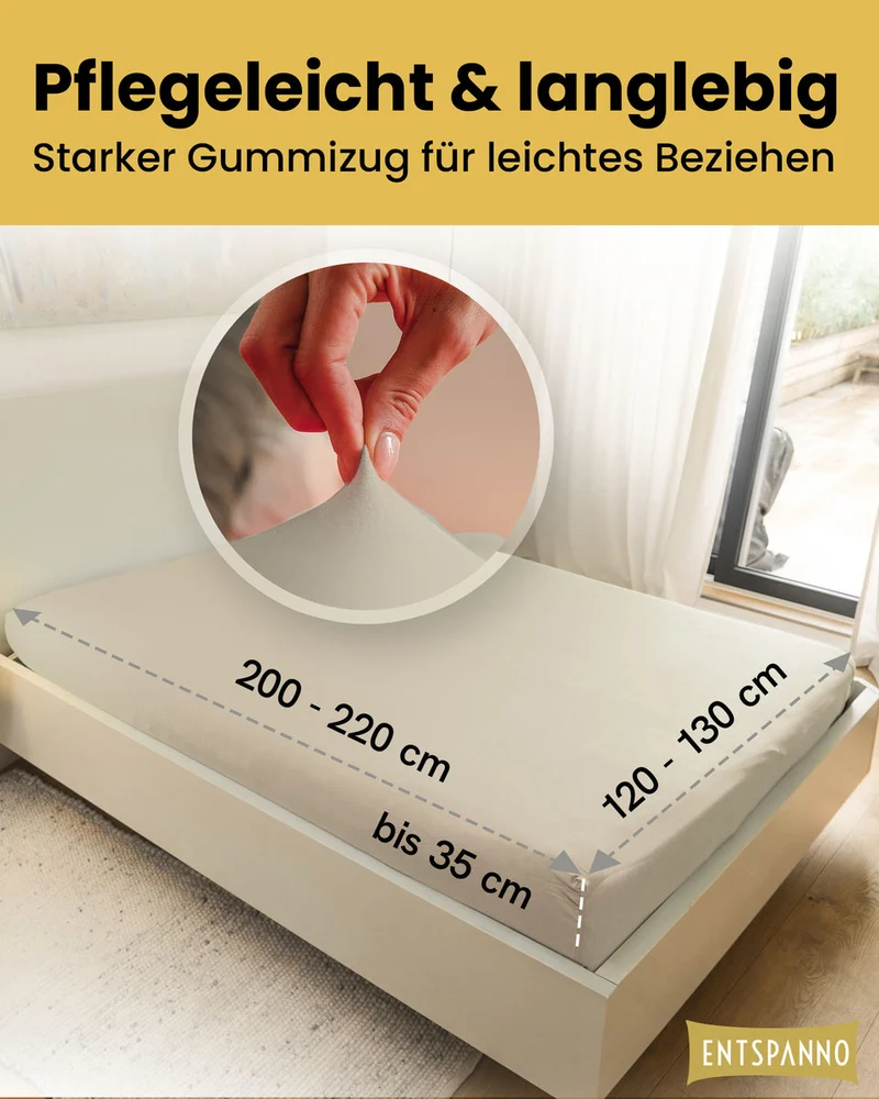 Luxus Spannbettlaken 120x200 - 130x220 cm