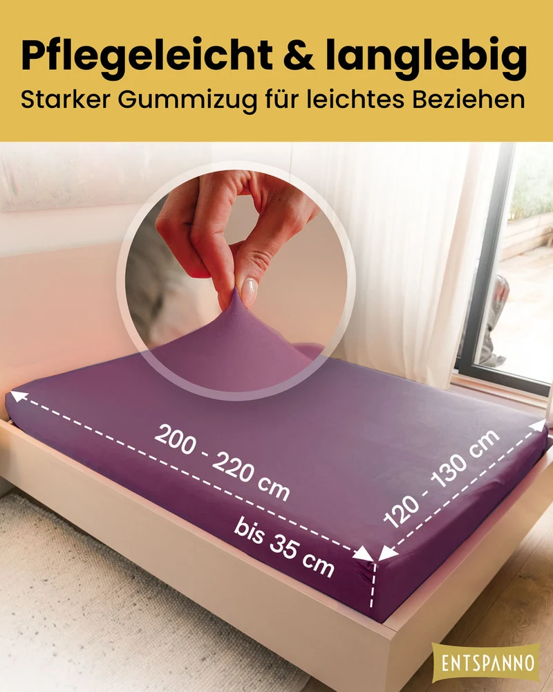 Luxus Spannbettlaken 120x200 - 130x220 cm