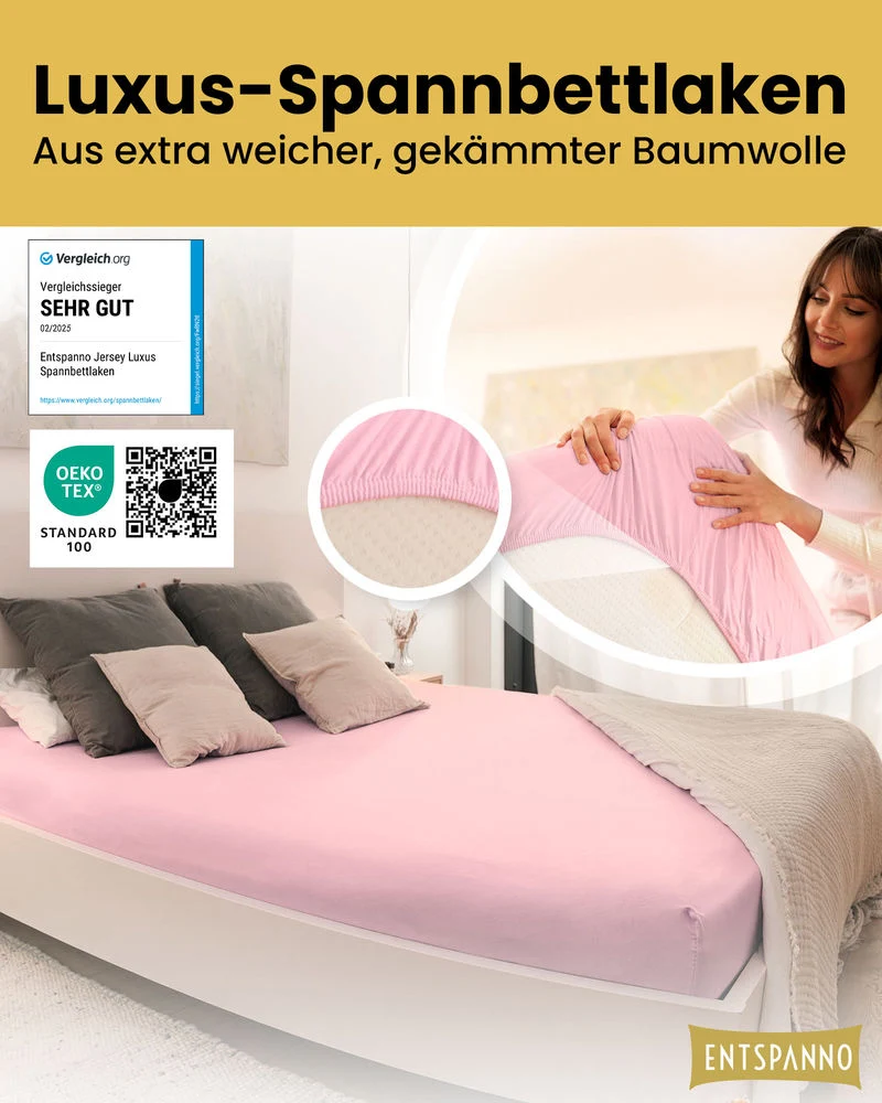 Luxus Spannbettlaken 120x200 - 130x220 cm