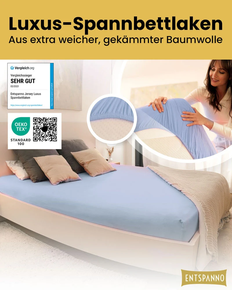 Luxus Spannbettlaken 120x200 - 130x220 cm