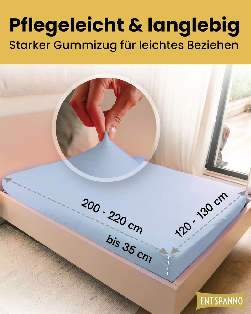 Luxus Spannbettlaken 120x200 - 130x220 cm