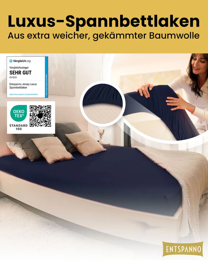 Luxus Spannbettlaken 120x200 - 130x220 cm