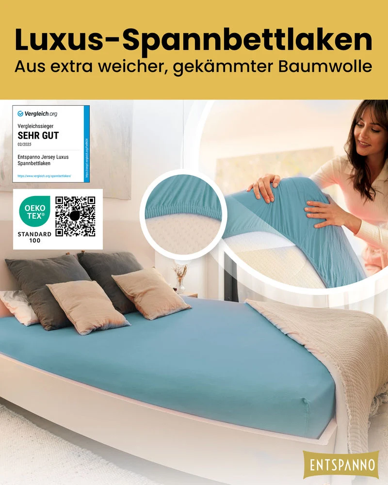 Luxus Spannbettlaken 120x200 - 130x220 cm