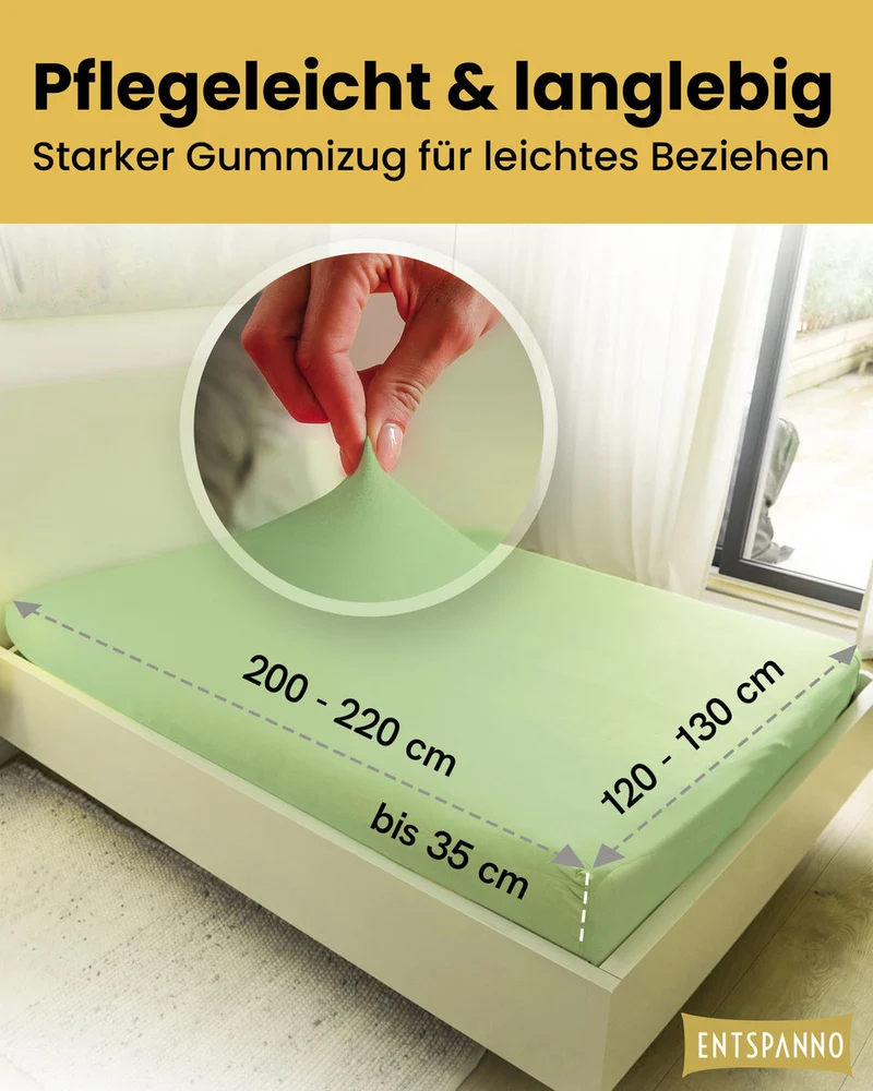 Luxus Spannbettlaken 120x200 - 130x220 cm