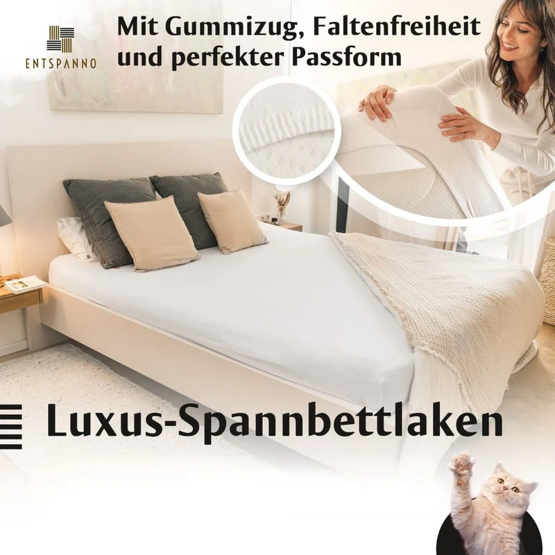 Luxus Spannbettlaken 90-100 x 200-220 cm