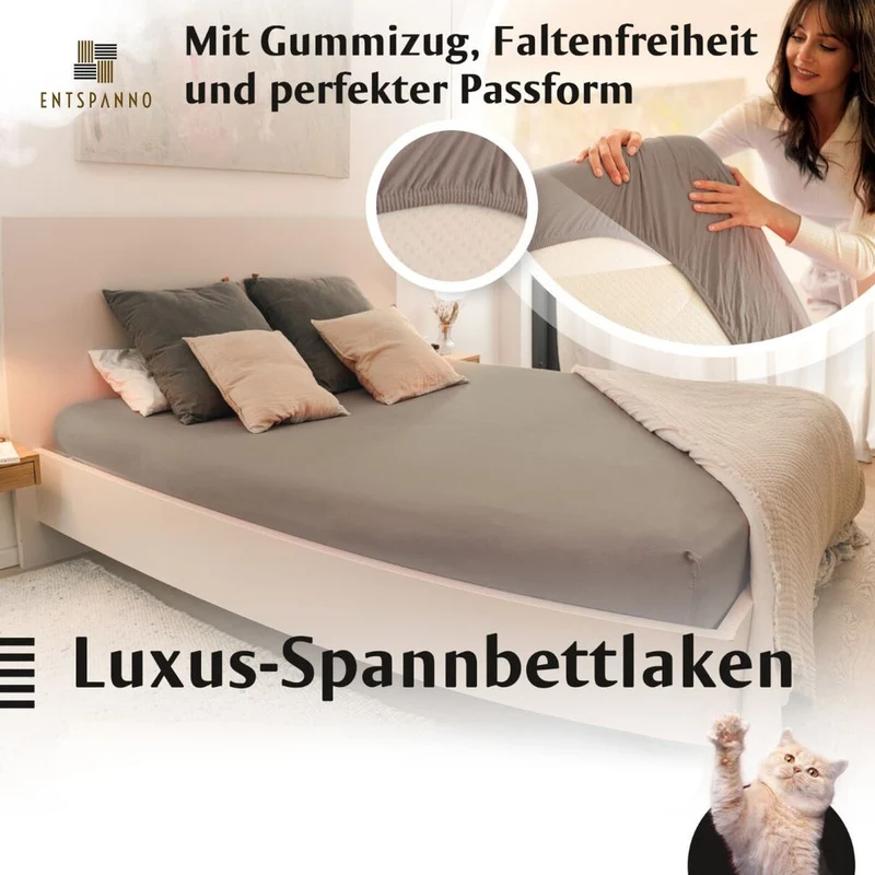 Luxus Spannbettlaken 90-100 x 200-220 cm