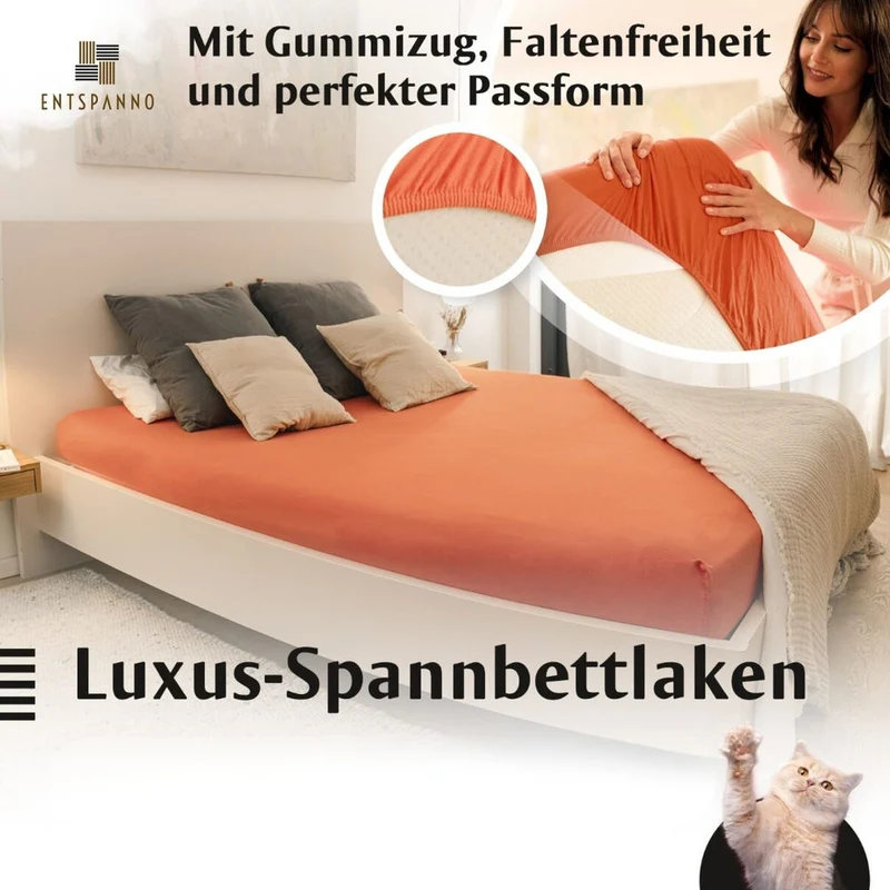 Luxus Spannbettlaken 90-100 x 200-220 cm