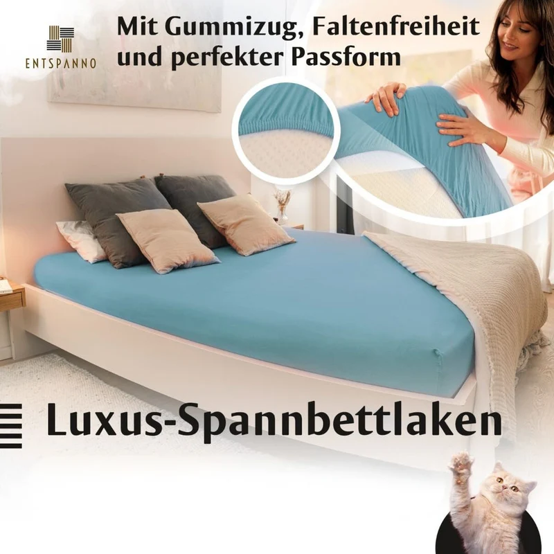 Luxus Spannbettlaken 90-100 x 200-220 cm