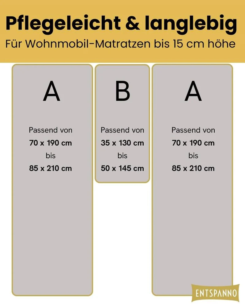 Luxus Spannbettlaken für Wohnmobil & Wohnwagen 3-teilig
