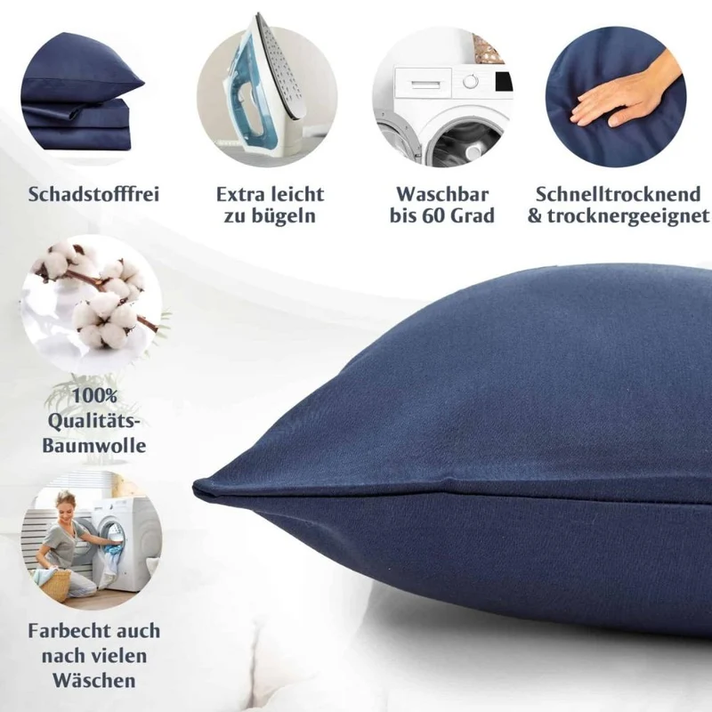Luxus Baumwolle-Satin Bettwäsche Kissenbezug