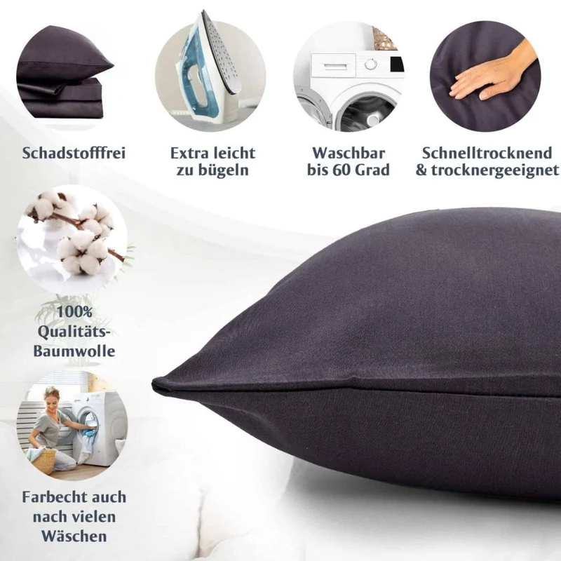Luxus Baumwolle-Satin Bettwäsche Kissenbezug