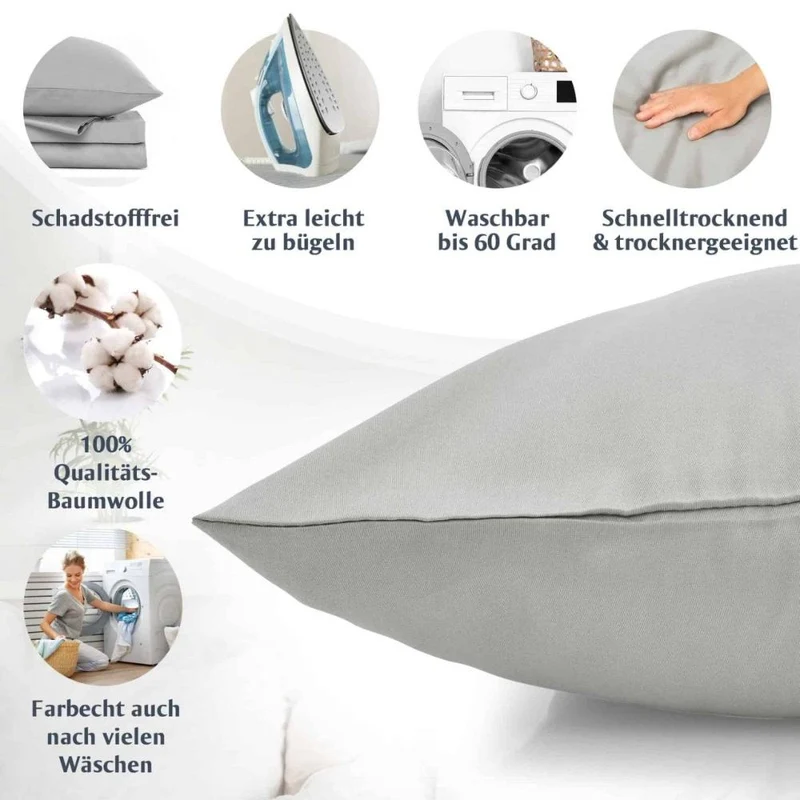 Luxus Baumwolle-Satin Bettwäsche Kissenbezug