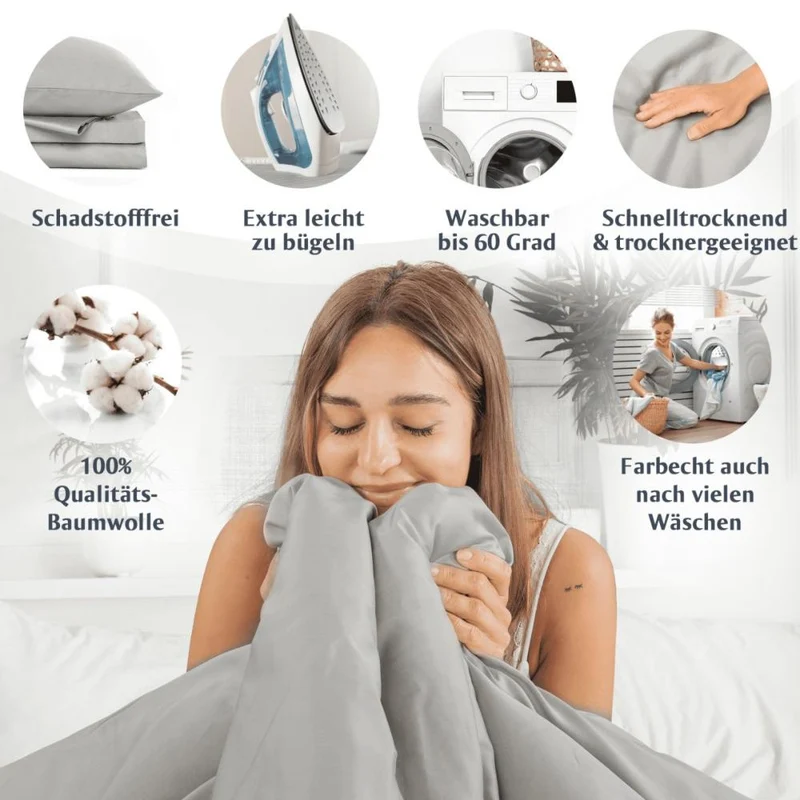 Luxus Baumwolle Satin Bettwäsche Deckenbezug