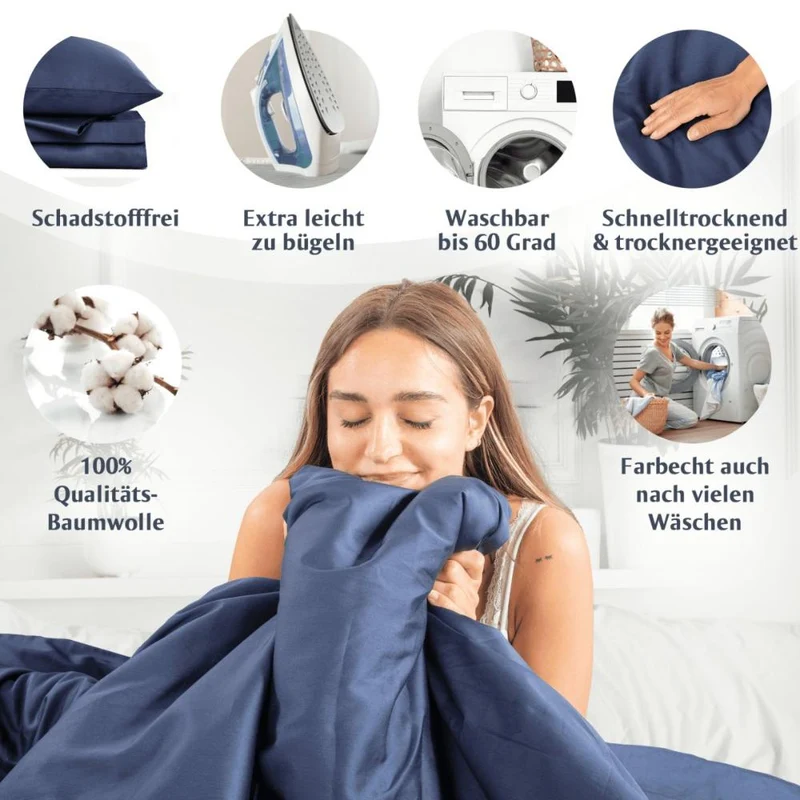 Luxus Baumwolle Satin Bettwäsche Deckenbezug