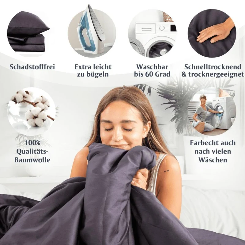 Luxus Baumwolle Satin Bettwäsche Deckenbezug