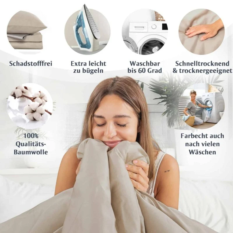 Luxus Baumwolle-Satin Bettwäsche Set
