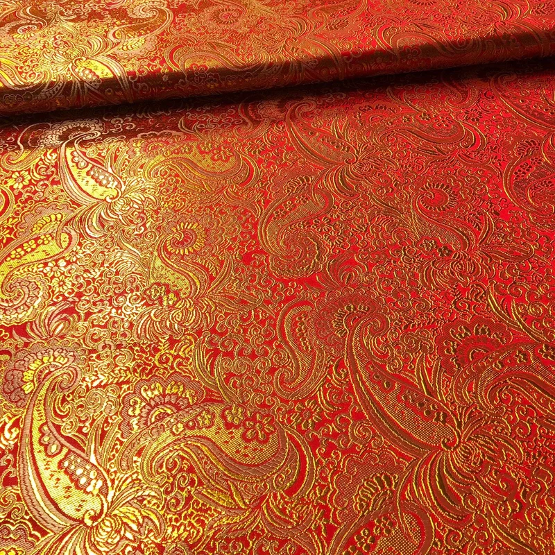 Brokatstoff Paisley mit gold *Ab 50cm