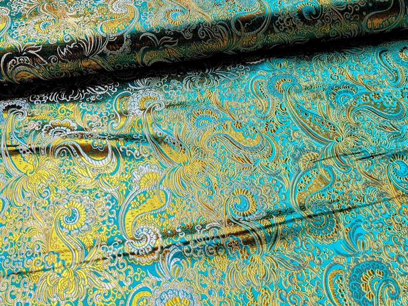 Brokatstoff Paisley mit gold *Ab 50cm