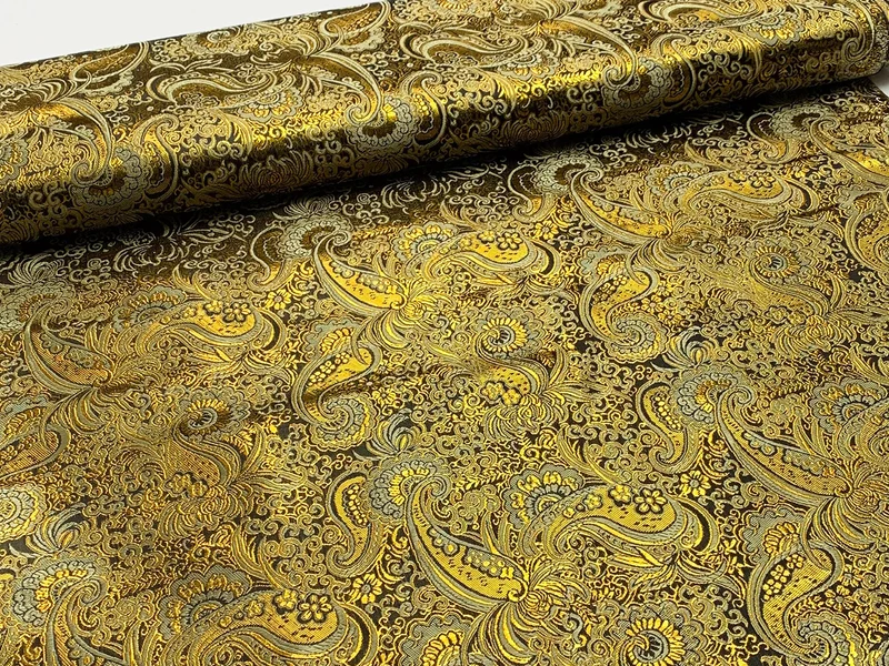 Brokatstoff Paisley mit gold *Ab 50cm