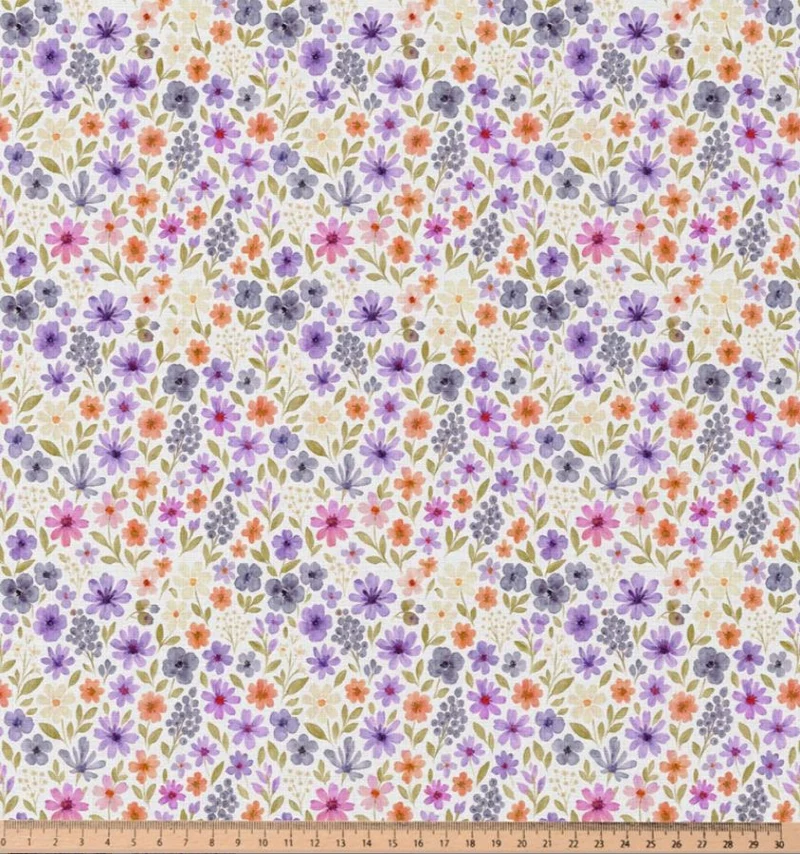Baumwolle Digitaldruck bunte Blümchen *Ab 50cm