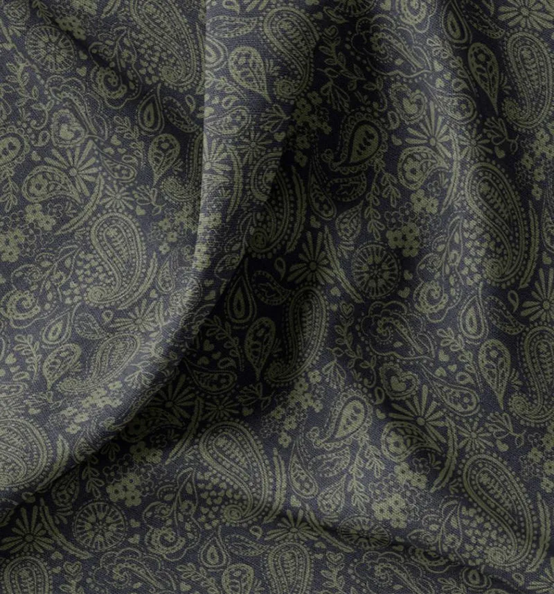 Dekostoff Halbpanama Paisley marine *Ab 50cm